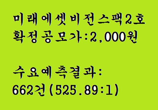 스팩공모주 미래에셋비전스팩2호 공모주청약