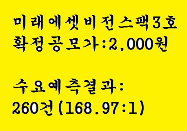 스팩공모주 미래에셋비전스팩3호 공모주청약