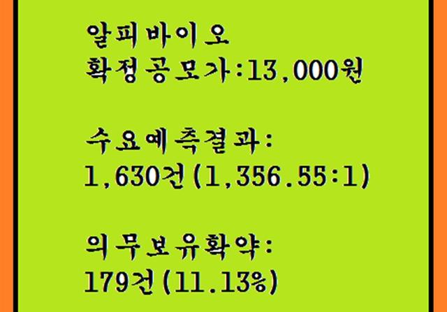알피바이오 공모주청약
