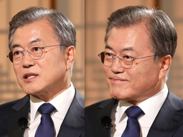 독재자 질문에 당황ㆍ北 도발엔 단호ㆍ조국 차출론엔 웃음…文대통령의 ‘표정 정치학’