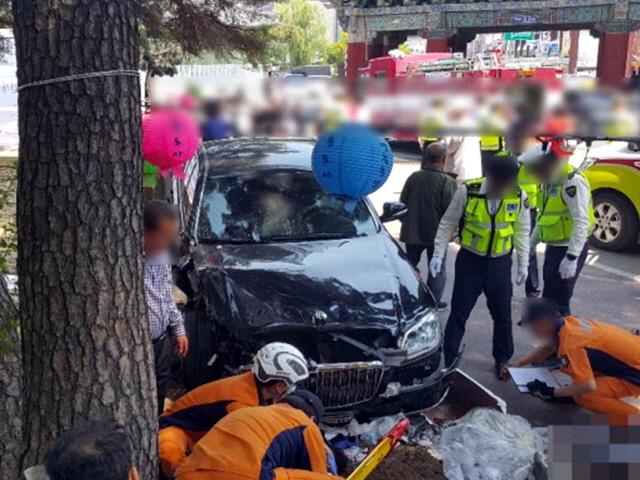 통도사 70대 사고운전자 “가속페달을 그만”…블랙박스 영상보니