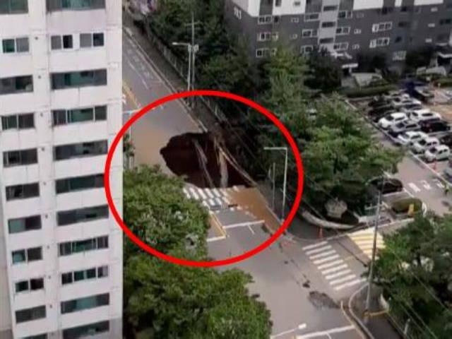 구리 별내선 공사구간 위 도로에 지름 15ｍ·깊이 4ｍ 싱크홀