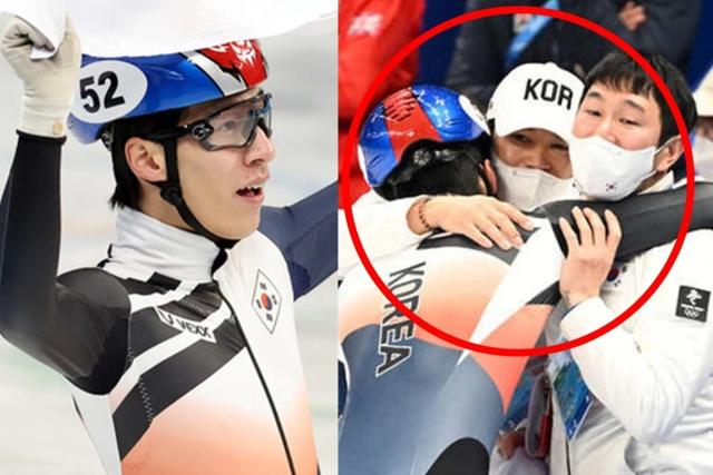 ‘해설자도 눈물 흘렸다’ 금메달 따자마자 황대헌이 <strong>코치</strong>진에게 달려가 한 행동