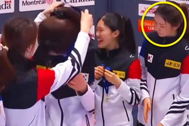 ‘혼자 어색해 하는 심석희’… 숨막힌다는 <strong>쇼트트랙</strong> 여자 계주 시상식