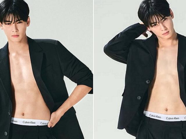 <strong>차은우</strong>, 캘빈클라인 속옷 화보로 파격 노출... 복근 시원하게 공개했다