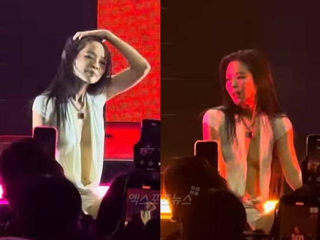 <strong>제니</strong>, 키티 브라 이어 '노브라·노패드' 파격…"주요부위 민망"vs"왜안돼?" 시끌