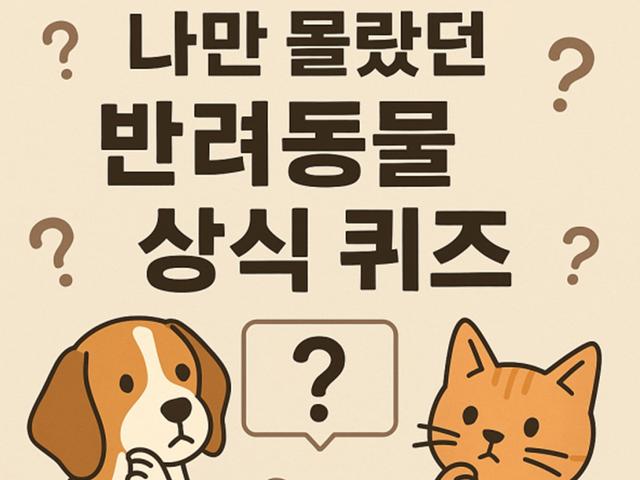 반려동물 상식 퀴즈! (몇 개나 맞히셨나요?)