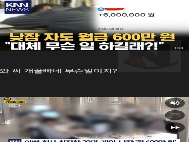 <strong>게임</strong>하고 낮잠 자는데 월급 600만원.jpg