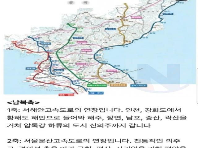 통일 후 북한 고속도로 <strong>예상도</strong>