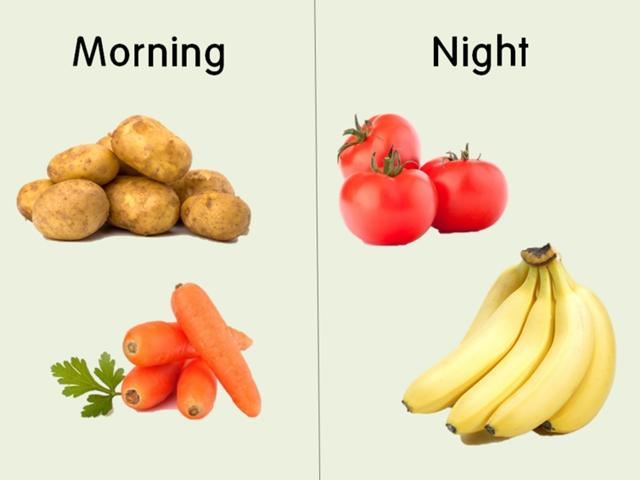 시간대 별로 먹으면 좋은 과일 및 채소