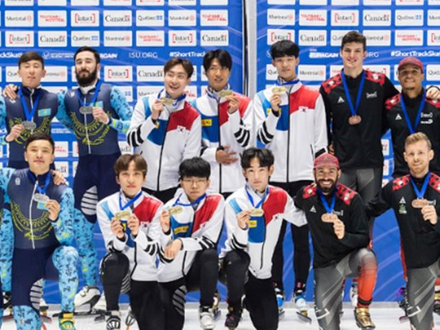 한국 <strong>쇼트트랙</strong>, 월드컵 1차 대회 남자 계주 금메달